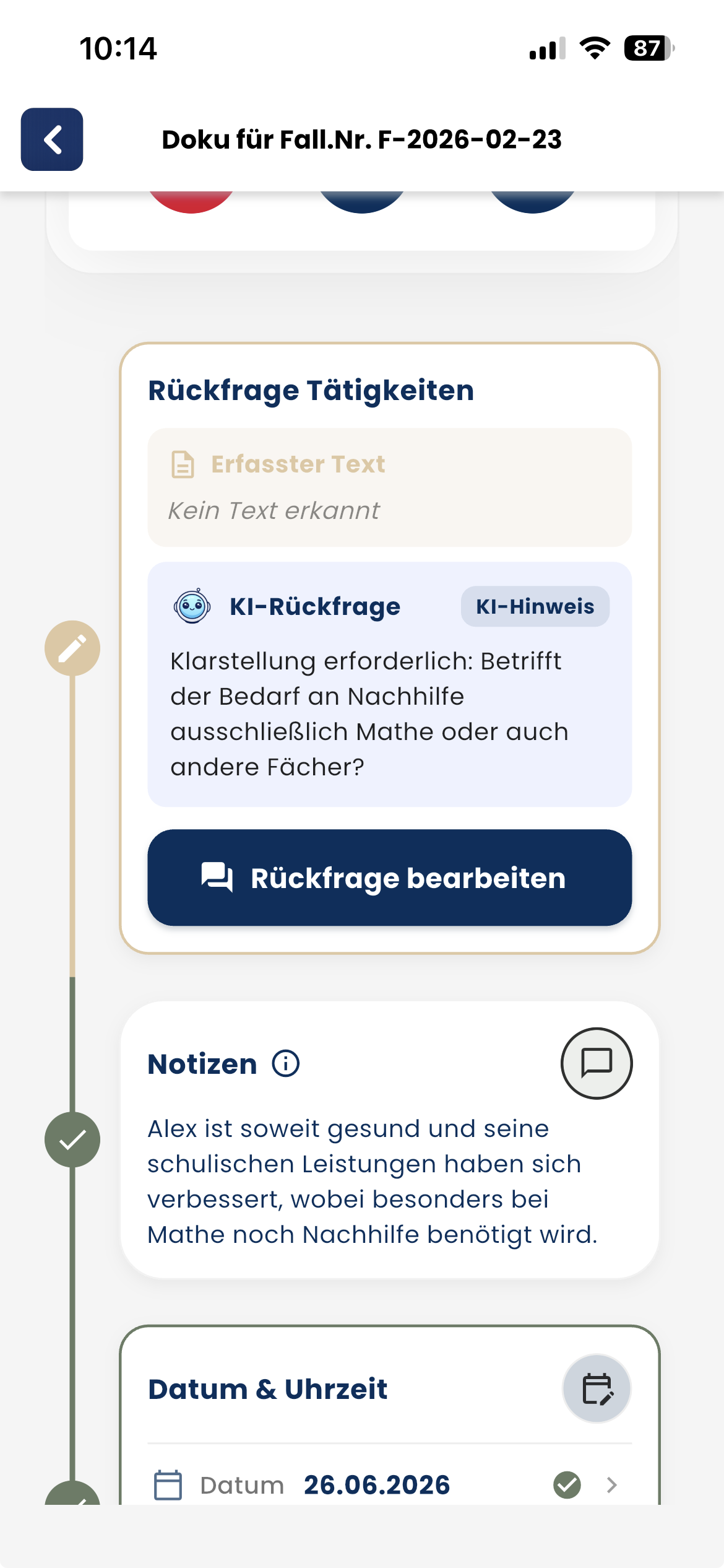 Prüfen und KI-Rückfragen in DokuBot